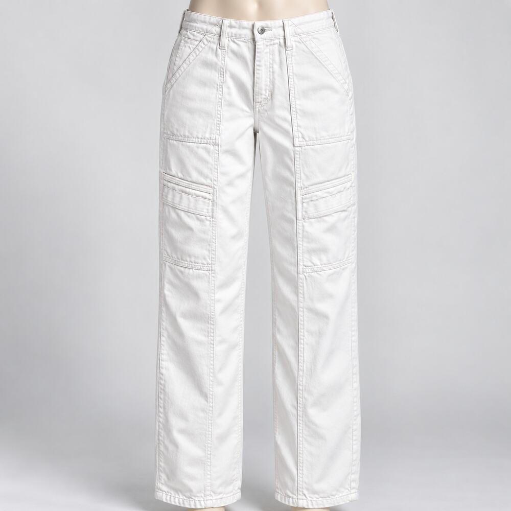 AGOLDE White Utility Cargo Pants Women's 28 Straight Leg Made in Turkey